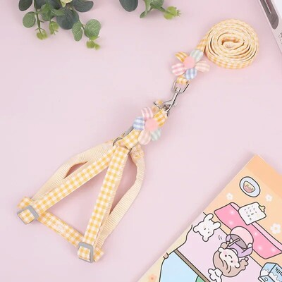 Set de ham și lesă pentru pisici cu ochiuri de evadare, cu plasă reglabilă, ham pentru câini, vestă, cățeluș, animal de companie, lesă cu plumb, câini mici, pisici, pisoi