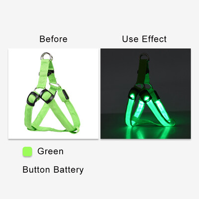 Regulējama Led Dog Siksna Maza Vidēja mirdzoša neilona Krūšu siksna Nakts drošības jostas Led Suņu Apkakles Veste Mājdzīvnieku piederumi
