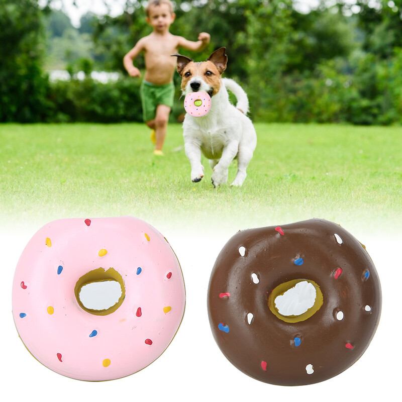 2GAB Donut Dog Košļājamā Rotaļlieta Skaņas Rotaļlietas Simulācijas Donuts Slīpēšana Tīrīšana Zobu Atvieglojums Suņu Rotaļlietas Игрушки Для Собак Mascotas Perro