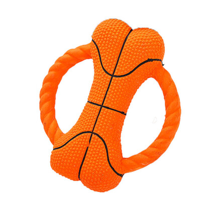 2019 m. naminis šuo šuniukas katės kramtukai žaislas natūralus lateksas kaulas girgždantis Žaislai Krepšinio raštas Naminio šuns žaislas Įkandimui atsparūs dantys