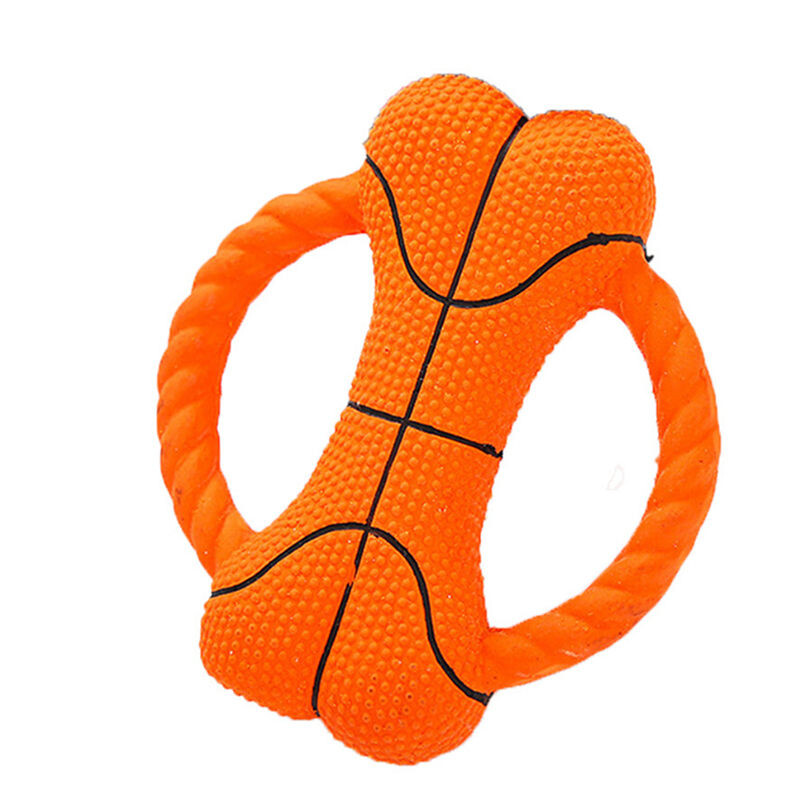 2019 m. naminis šuo šuniukas katės kramtukai žaislas natūralus lateksas kaulas girgždantis Žaislai Krepšinio raštas Naminio šuns žaislas Įkandimui atsparūs dantys