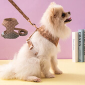Augstas kvalitātes mājdzīvnieku siksnas Veste kucēnu suņu kaklasiksna Regulējama sieta zirglieta maziem un vidējiem suņiem Kaķēnu aksesuāri Kucēna pavadas komplekts