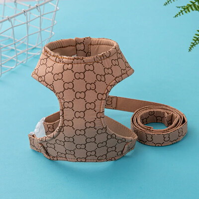 Augstas kvalitātes mājdzīvnieku siksnas Veste kucēnu suņu kaklasiksna Regulējama sieta zirglieta maziem un vidējiem suņiem Kaķēnu aksesuāri Kucēna pavadas komplekts