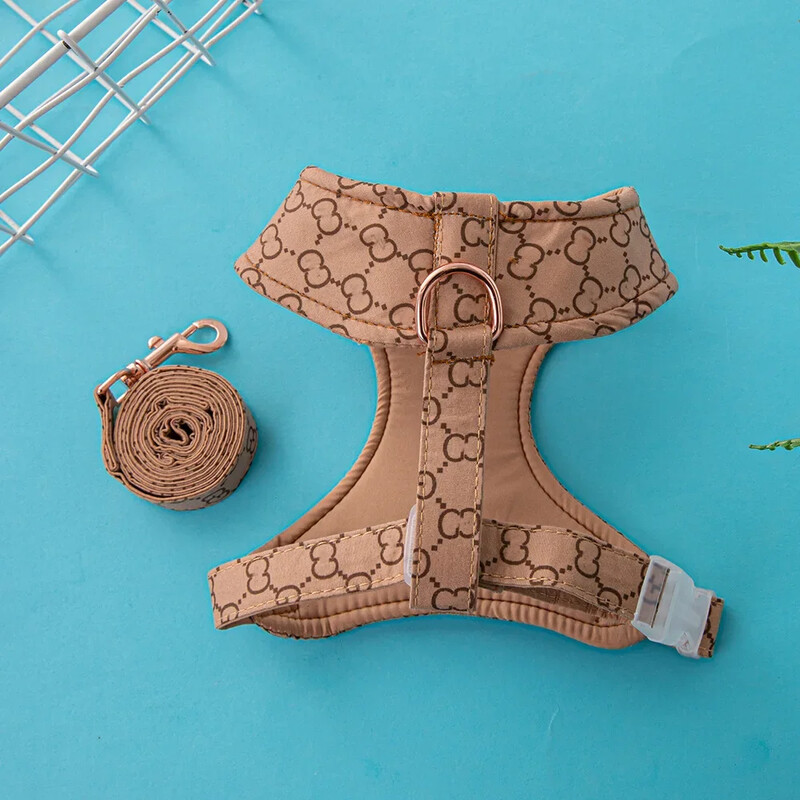 Augstas kvalitātes mājdzīvnieku siksnas Veste kucēnu suņu kaklasiksna Regulējama sieta zirglieta maziem un vidējiem suņiem Kaķēnu aksesuāri Kucēna pavadas komplekts