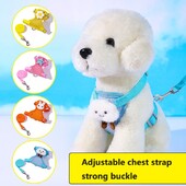 Šunų diržų traukimo pavadėlio rinkinys be traukiamo šuns liemenės dirželio Reguliuojamas šuniuko katės petnešos liemenė Čihuahua mopsas lauko vaikščiojimo pavadėlis