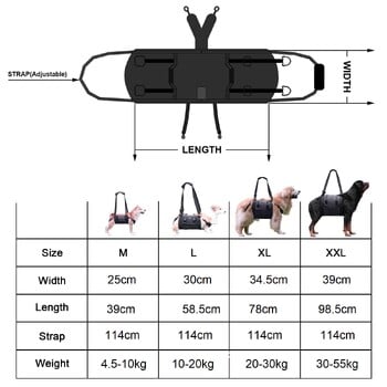 Φορητή σφεντόνα σκύλου για πλάτη πόδια Λουριά στήριξης ισχίου Older Limping Canine Aid Dog Assist Rehabilitation Lifting λουριά λουριών