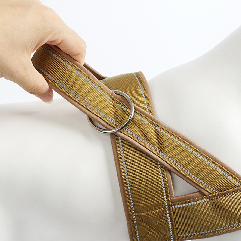 Ham durabil din nailon pentru câini Ham fără tragere pentru animale de companie cu mâner Ham de dresaj reflectorizant pentru câini mic, mediu, mare, ciobănesc german