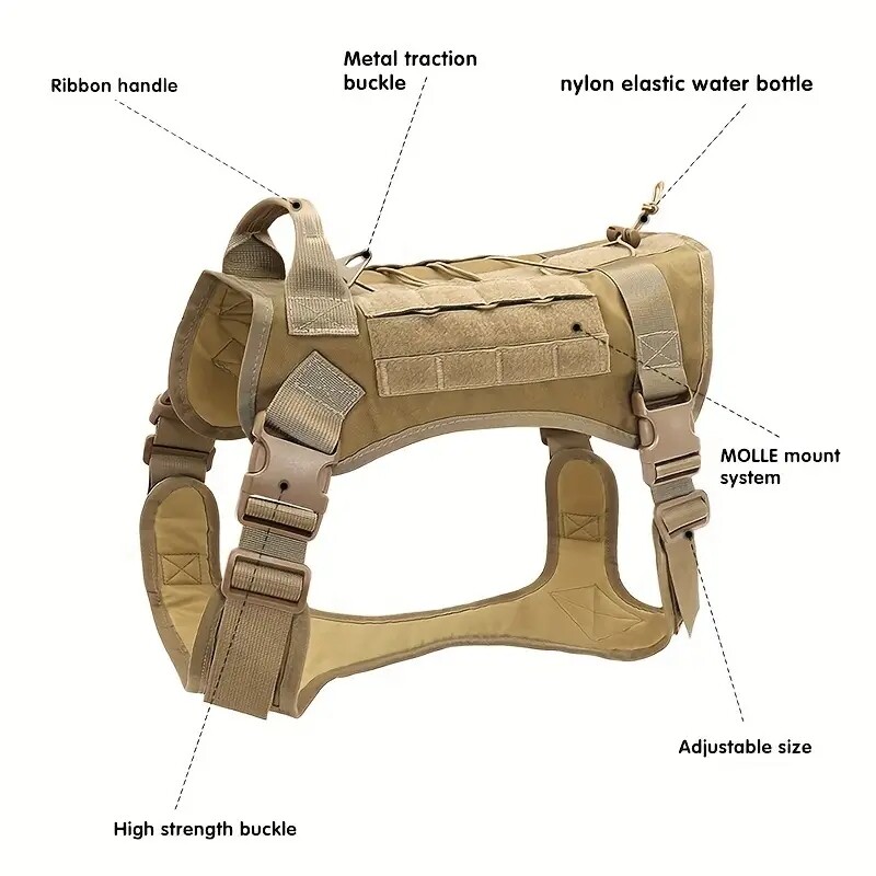 NAUJI Taktiniai kamufliažiniai šunų liemenių diržai vidutiniams ir dideliems šunims Lengvai valdomi ir patogūs žygiams, treniruotėms ir lauke