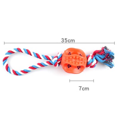 Šunų žaislas Virvė Kamuolys Žaislai šunims Valyti dantis Kramtomas Žaislas Interaktyvus treniruojamasis Žaislas Šuns Žaislinis kamuolys su virvele Naminių gyvūnų reikmenys