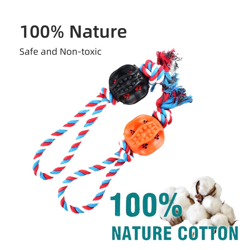 Šunų žaislas Virvė Kamuolys Žaislai šunims Valyti dantis Kramtomas Žaislas Interaktyvus treniruojamasis Žaislas Šuns Žaislinis kamuolys su virvele Naminių gyvūnų reikmenys