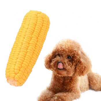 Διαδραστικό παιχνίδι Squeaky Pet Dog Puppy Latex Corn Shape ανθεκτικό στο δάγκωμα Play Chew για ψυχαγωγία