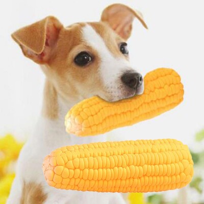 Интерактивна играчка Squeaky Pet Dog Puppy Latex Corn Shape Устойчива на ухапване Игра Дъвчете за забавление