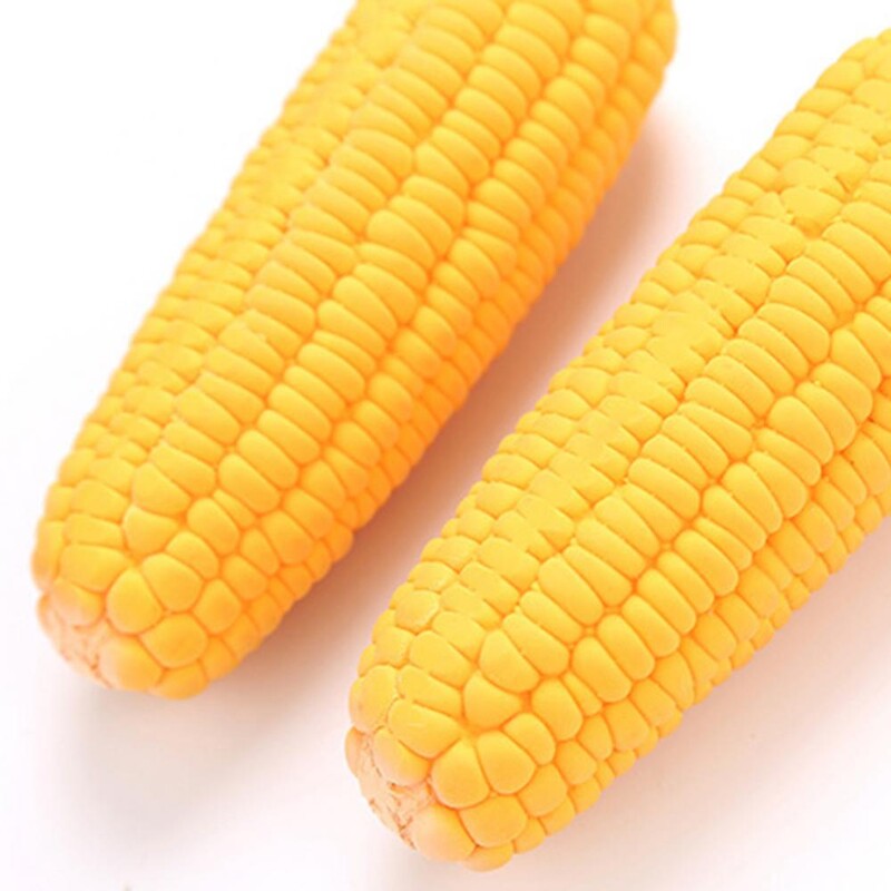 Jucărie interactivă Scârțâit Pet Câine Cățeluș Latex Forma de porumb Rezistent la mușcături Mestec pentru divertisment