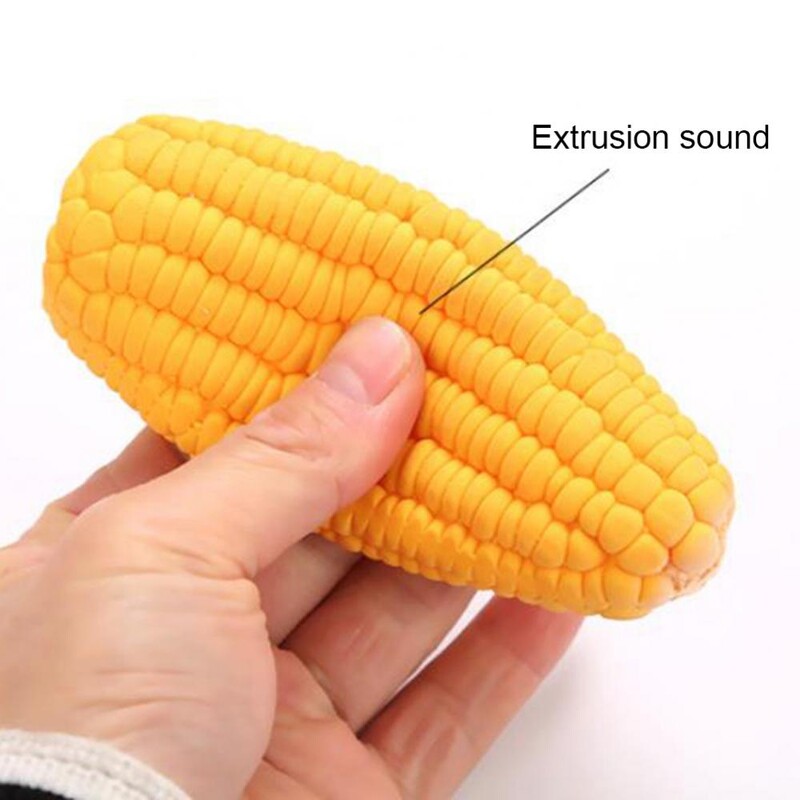 Jucărie interactivă Scârțâit Pet Câine Cățeluș Latex Forma de porumb Rezistent la mușcături Mestec pentru divertisment