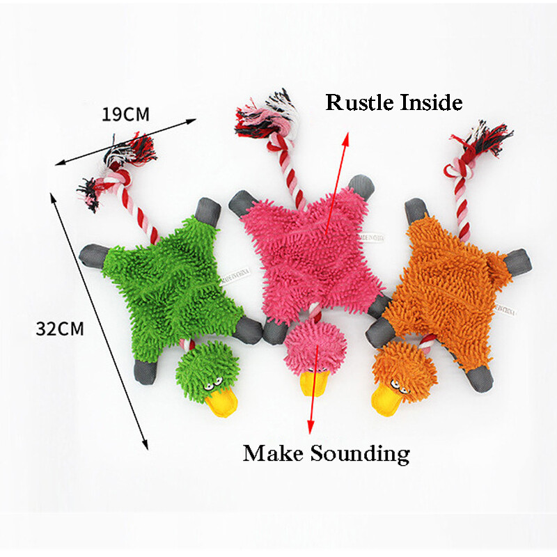 Smiješne kreativne patke Plišane igračke za pse s užetom Izdržljiva obuka Squeak Chew Mali srednji psi Igračka Dodaci za kućne ljubimce Poklon