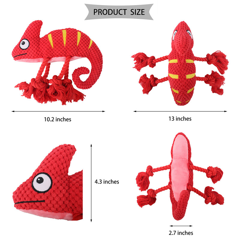 Šunų pliušinių žaislų vieta pliušiniai prikimšti krūminiai dantys Atsparus įkandimui girgždantis Chameleonas Naminių šunų žaislai Vilnos cypiniai žaislai