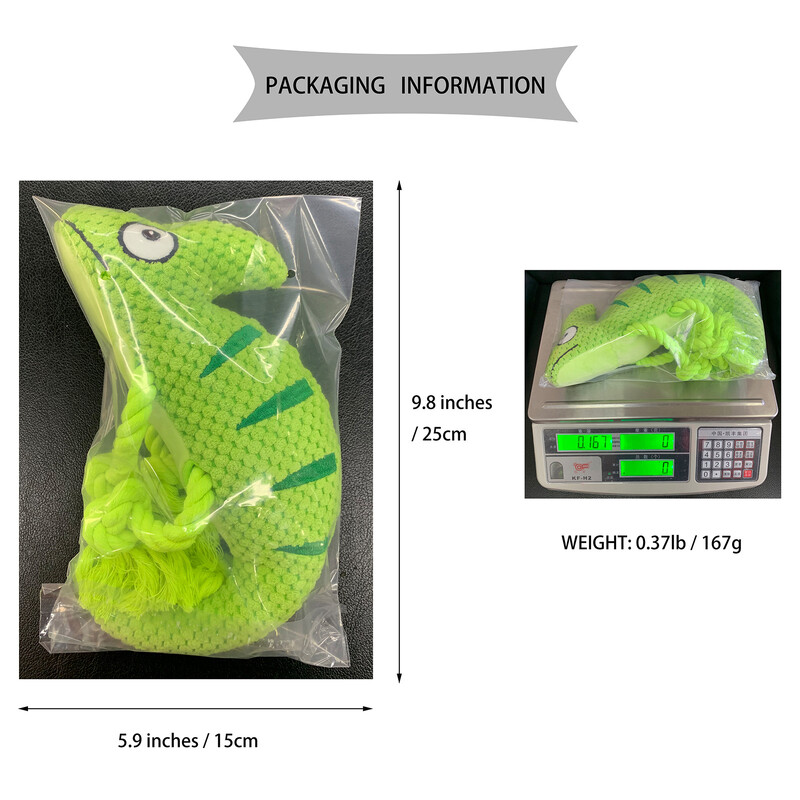 Šunų pliušinių žaislų vieta pliušiniai prikimšti krūminiai dantys Atsparus įkandimui girgždantis Chameleonas Naminių šunų žaislai Vilnos cypiniai žaislai