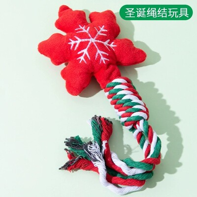 Šuns žaislas snaigė Kalėdų eglutės mazgas, atsparus įkandimams meškiukas