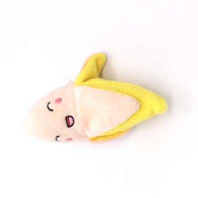 Čīkstoša plīša banānu interaktīva suņu rotaļlieta Izturīgas kucēnu košļājamās rotaļlietas Radoša augļa formas suņu rotaļlieta ar jauku sejas dizainu