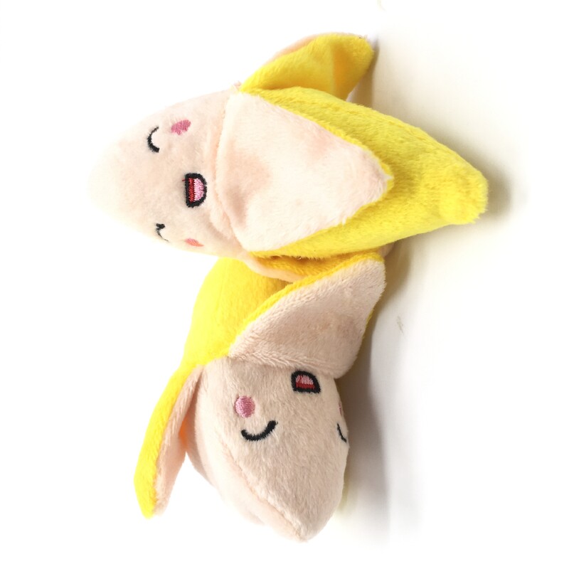 Čīkstoša plīša banānu interaktīva suņu rotaļlieta Izturīgas kucēnu košļājamās rotaļlietas Radoša augļa formas suņu rotaļlieta ar jauku sejas dizainu