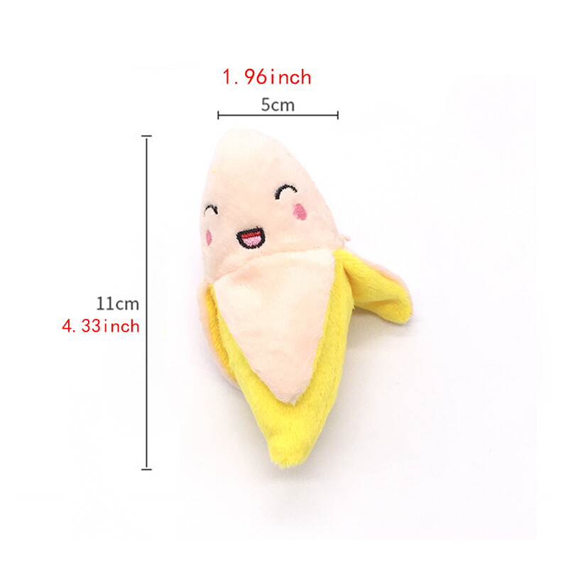 Čīkstoša plīša banānu interaktīva suņu rotaļlieta Izturīgas kucēnu košļājamās rotaļlietas Radoša augļa formas suņu rotaļlieta ar jauku sejas dizainu