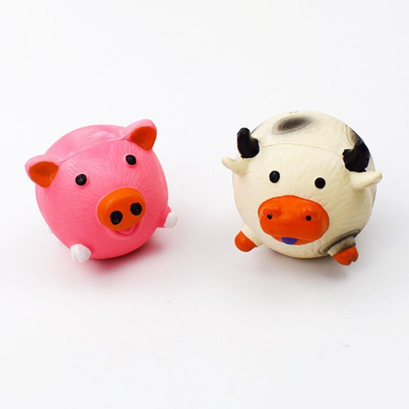 Žaislas šunims Šuniukas Klykiantis Guminis Viščiukas Kiaulė Karvė Žaislas šunims Lateksas Squeak Squeaker Kramtomasis Mokymas Gyvūnų gaminiai