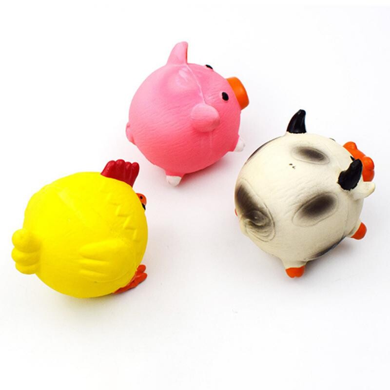 Žaislas šunims Šuniukas Klykiantis Guminis Viščiukas Kiaulė Karvė Žaislas šunims Lateksas Squeak Squeaker Kramtomasis Mokymas Gyvūnų gaminiai