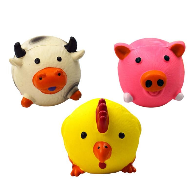 Žaislas šunims Šuniukas Klykiantis Guminis Viščiukas Kiaulė Karvė Žaislas šunims Lateksas Squeak Squeaker Kramtomasis Mokymas Gyvūnų gaminiai