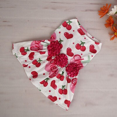 Haljina za kućne ljubimce Odjeća za pse Ljetna haljina od ruža Cherry Top Teddy Pomeranian Slatka odjeća Odjeća za pse za male pse Štene