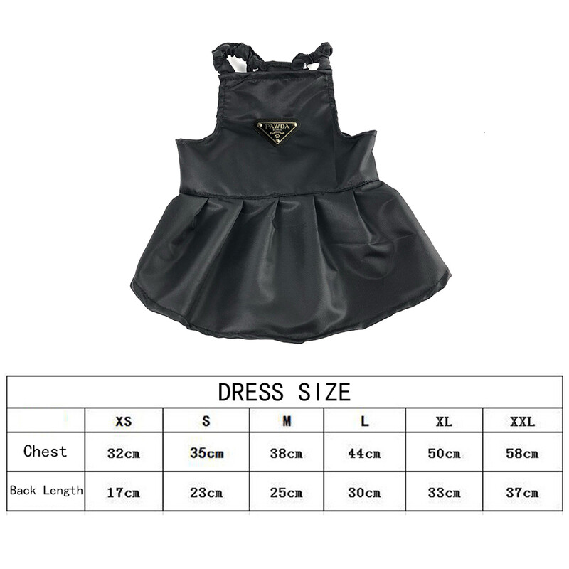 FATHIN Prabangaus stiliaus sijonas augintiniui Prancūzų buldogo dirželis Juoda suknelė mažiems ir vidutiniams šunims katėms XS-XXL