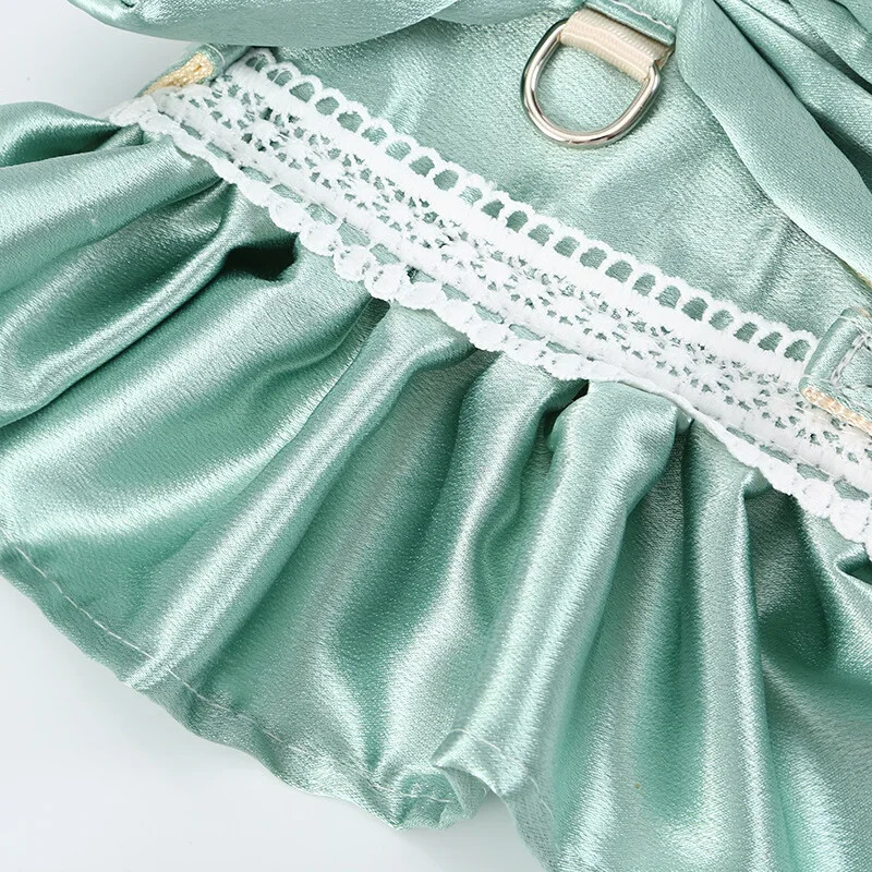 Luksuzna haljina za pojas za mačke, dizajn velikih mašni, odjeća za mačke, podesivi set za pojas za kućne ljubimce i povodac za mačke, male pse, yorkija pudla