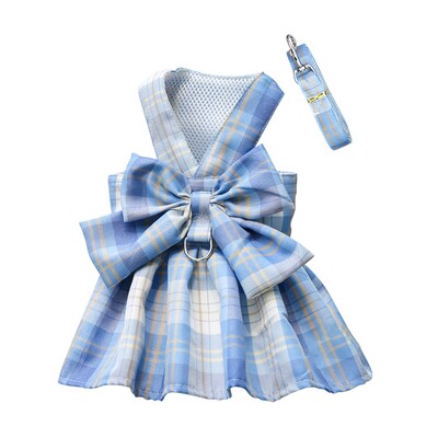 Rochie pentru guler pentru câini Fundă, ham pentru animale de companie, fustă, vestă, haine, rochie pentru câini de companie, ham, îmbrăcăminte cu lesă, frânghie de tracțiune, rochie de prințesă