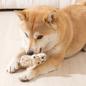 Puppy Chew Toys for Small Large Dogs Παιχνίδι καθαρισμού δοντιών Χειροποίητο βαμβακερό σχοινί σε σχήμα καρότου Παιχνίδι κατοικίδια ζώα Διασκέδασης σε εξωτερικούς χώρους