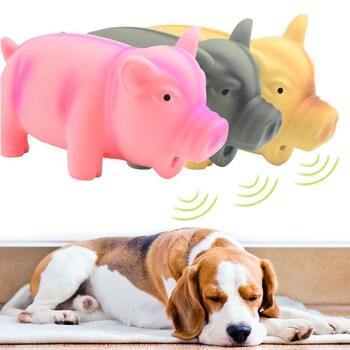 1PC Cute Rubber Sound Pig Grunting Squeak Latex Pet Chew Toys for Dog Squeaker Chew Training Puppy Supplies Προϊόντα για κατοικίδια