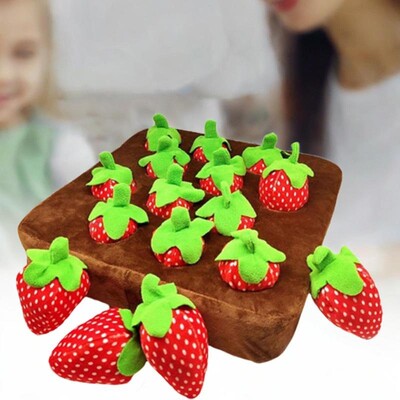 Câine Căpșuni Jucărie de plus Animal de companie Puzzle interactiv Jucărie creativă Puzzle pentru câini