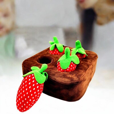 Câine Căpșuni Jucărie de plus Animal de companie Puzzle interactiv Jucărie creativă Puzzle pentru câini