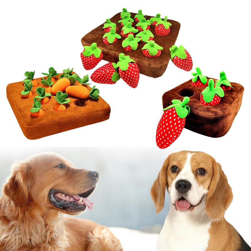 Câine Căpșuni Jucărie de plus Animal de companie Puzzle interactiv Jucărie creativă Puzzle pentru câini