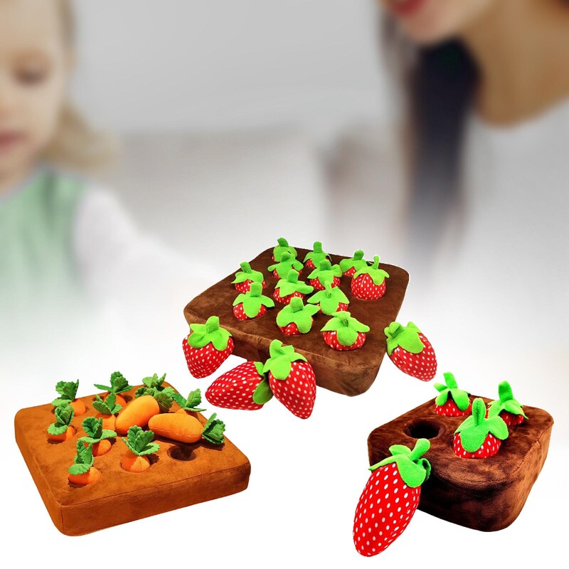 Câine Căpșuni Jucărie de plus Animal de companie Puzzle interactiv Jucărie creativă Puzzle pentru câini