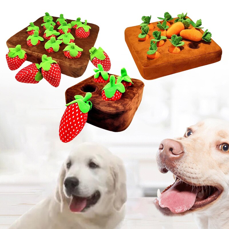 Câine Căpșuni Jucărie de plus Animal de companie Puzzle interactiv Jucărie creativă Puzzle pentru câini