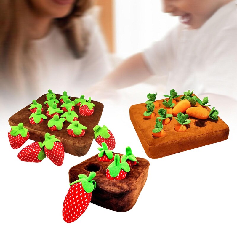 Câine Căpșuni Jucărie de plus Animal de companie Puzzle interactiv Jucărie creativă Puzzle pentru câini