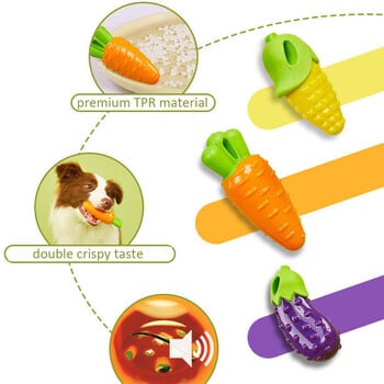 Dog Toys Voice Pet Resistant to Bite Molar Teeth Cleaning Διαδραστικό καρότο καλαμπόκι μελιτζάνα λαχανικά Perros Chew Toys