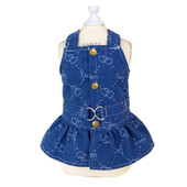 Maza suņa zirglietu kleita Jauka taurīte kucēns Džinsu svārki Džinsi Suņu Apģērbi Mājdzīvnieku Apģērbi Franču buldogu kostīmi ar pavadas gredzenu