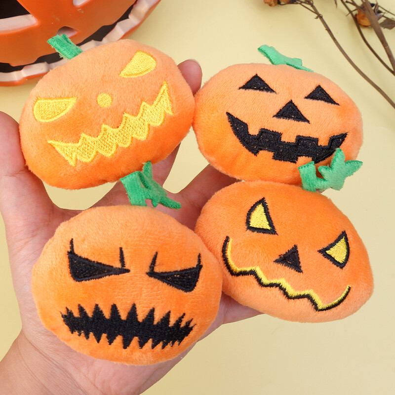 4/1 ks Halloween tekvica hračka pre psov zábavná tvár ducha hryzenie domácich zvierat plyšová loptička na brúsenie zubov domácich zvierat môže vydávať zvuky hračka na výcvik psov