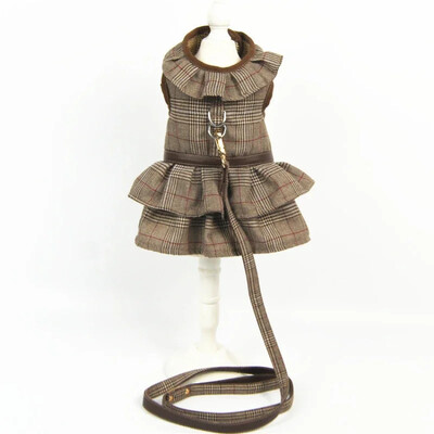 Žieminė šunų suknelė, petnešėlė Sijonas šuniui pavadėlis šuniuko kostiumai Jorkšyro Pomeranijos šnauceris pudelis mopsas Prancūzų buldogo drabužiai