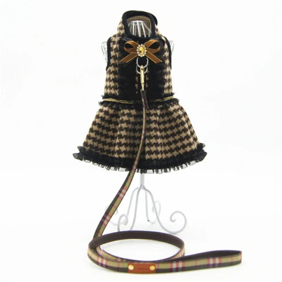 Žieminė šunų suknelė, petnešėlė Sijonas šuniui pavadėlis šuniuko kostiumai Jorkšyro Pomeranijos šnauceris pudelis mopsas Prancūzų buldogo drabužiai