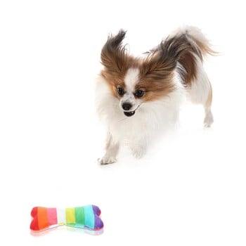 Сладка плюшена играчка за кучета Rainbow Bone Dog Colorful Dog Vocal Toy издръжливо куче, скърцащо със зъби, устойчиво на ухапване Плюшени с кости плюшени стоки за домашни любимци