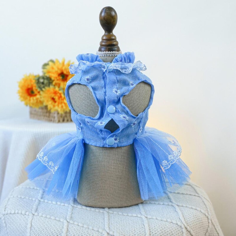 Pārnēsājama mājdzīvnieku kleita ar vilkšanas gredzenu Burvīgs bantītis, ērta kleita suņiem kaķiem ar maziem