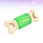 1 vnt. Mažo šuns veido raštas, kaulo formos naminių šunų žaislai Animacinių filmų garsas girgždantys žaislai Kramtomi įkandami žaislai naminių gyvūnėlių reikmenys (žalia)