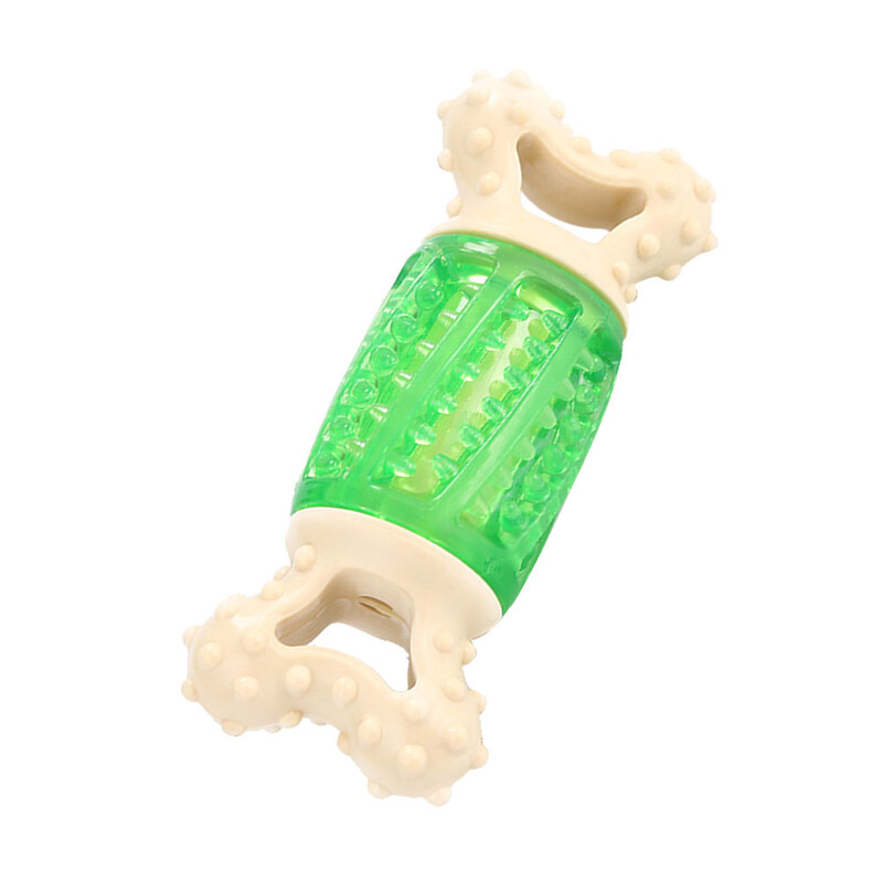 1 vnt. Mažo šuns veido raštas, kaulo formos naminių šunų žaislai Animacinių filmų garsas girgždantys žaislai Kramtomi įkandami žaislai naminių gyvūnėlių reikmenys (žalia)