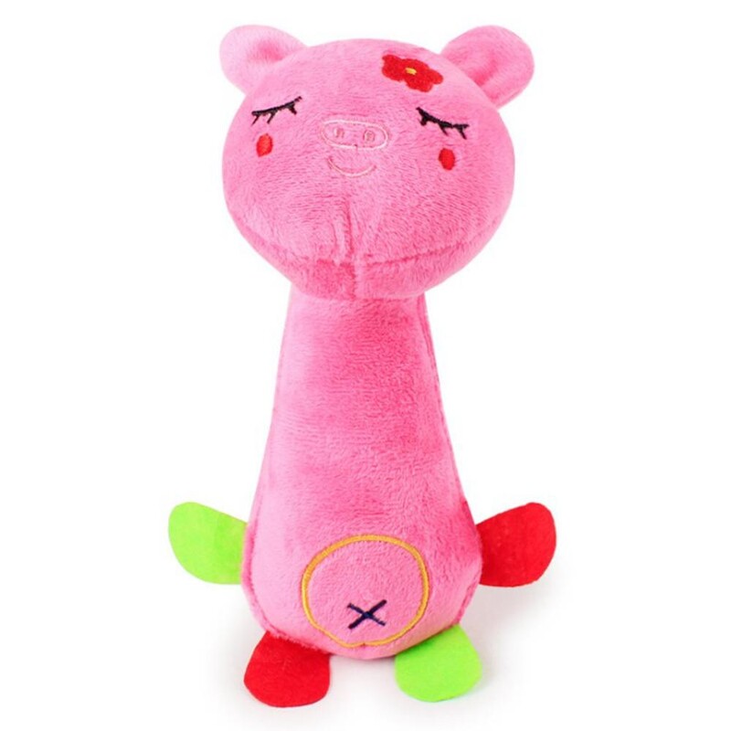 Kiaulės/beždžionės/žirafos mielas naminių gyvūnėlių dantų valymas, minkštas girgždantis pliušinis kąsnis žaislas šuniukas kramtomas šunų žaislas čiulbėti